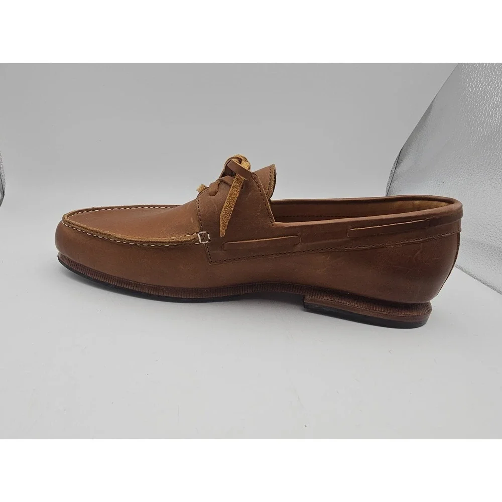 Adelante Shoe Co. Men's The Náutico Leather Boat Shoes Caramel 8 D
